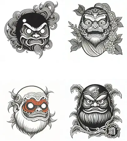 Daruma tattoo designs