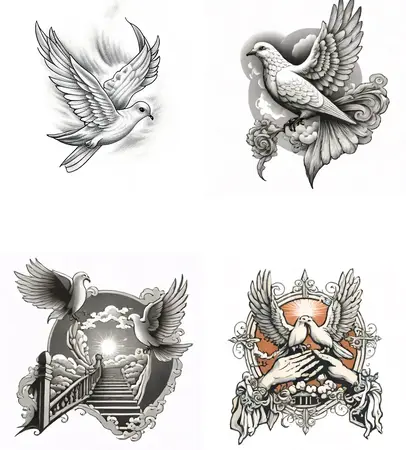 Heaven Dove tattoo designs