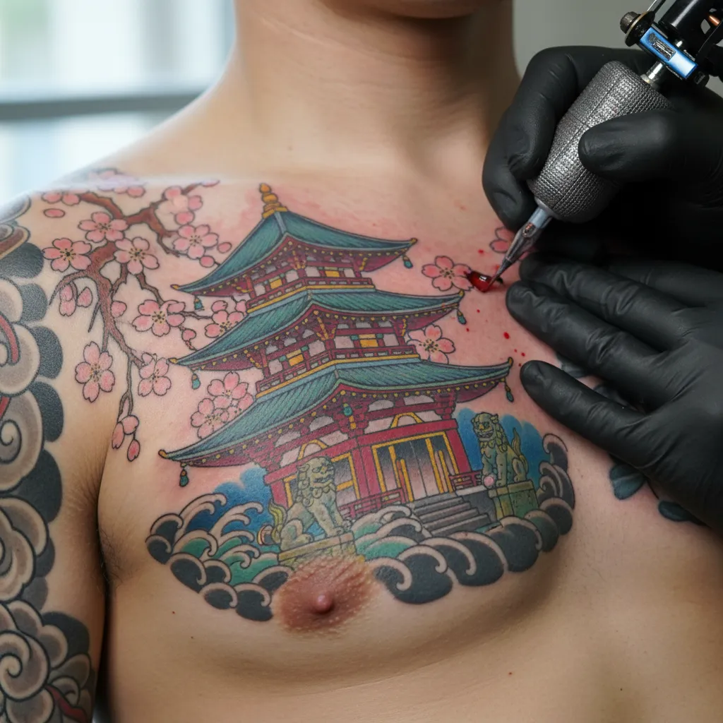 Japanese Temple tattoo designs