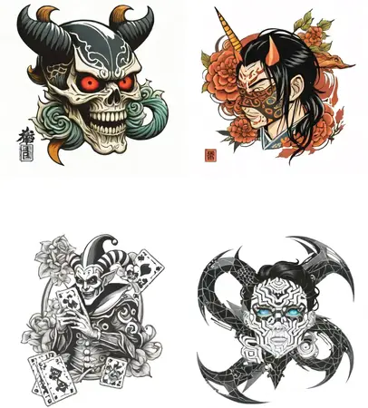oni-mask tattoo
