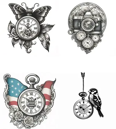 pocket-watch tattoo