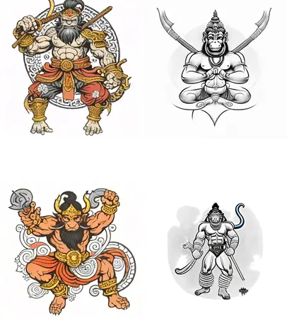warrior-hanuman tattoo